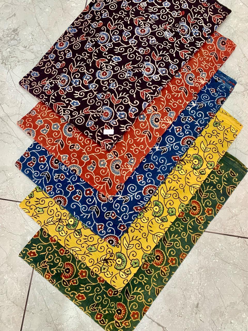 Multicolor floral butta Ajrakh handblock printed pure cotton wholesale fabric crafted with natural dyes – Fabtexs